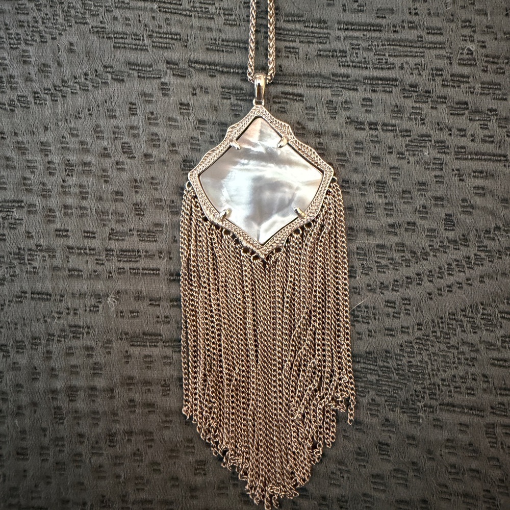 Kendra Scott Adjustable Length Silver Fringe Neck… - image 1